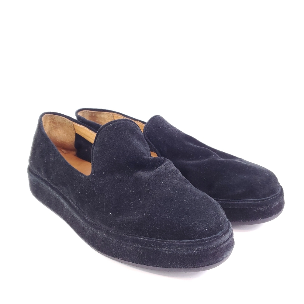 Joyks Black Suede Slip On Loafers